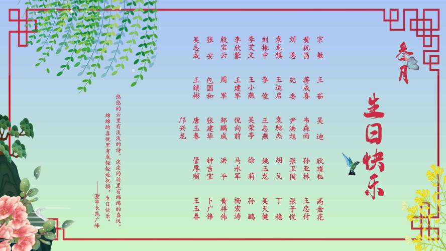 【生日祝?！抗ё?月生日的員工生日快樂(lè )！